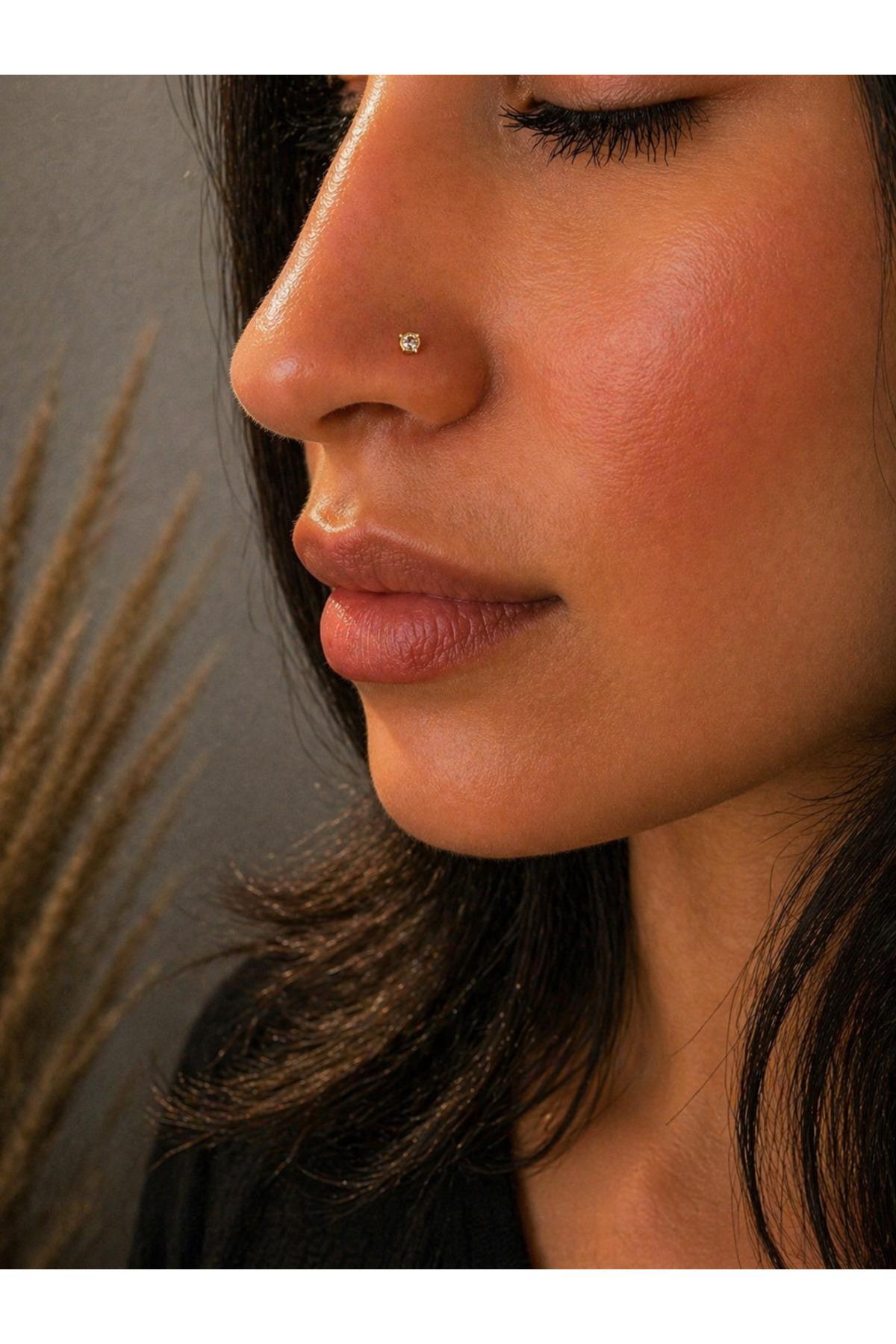 Altın Mini Tektaş Geçmeli Hızma Piercing (14 Ayar)